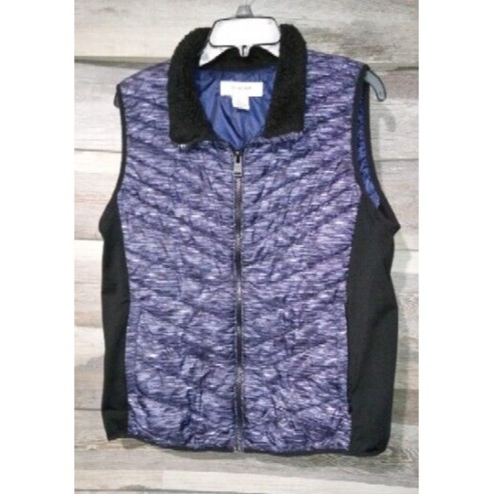 Workshop Republic Clothing Women's Puffer Sleeveless Vest Size XL Blue And Black